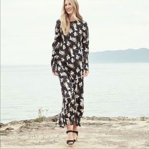 DOEN Adarsha Dress in Black Orchid Floral